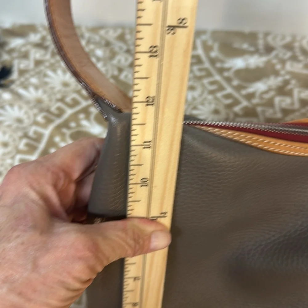 Dooney & Bourke Patterson Paige Gray Pebble Leather Hobo Bag, $298 - Picture 12 of 13